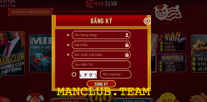 Điền đầy đủ thông tin để đăng ký ManClub