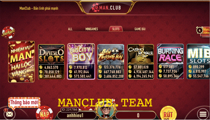 Slot game Manclub 